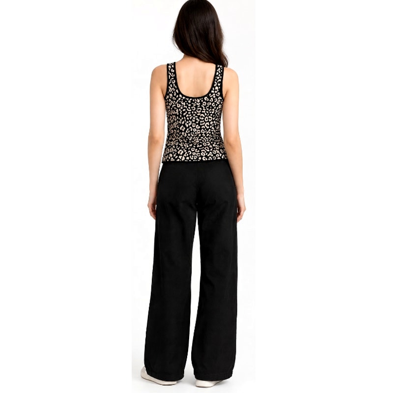 Kerisma Sweater Tank Leopard Print G1305 Women's Black Cream Size S/M — image 8 of 8
